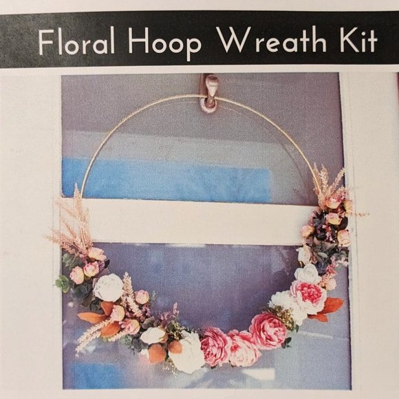 DYI Artificial Floral Hoop Wreath Kit, Peonies & Eucalyptus - Picture 2 of 5